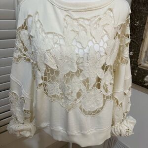 Elegant Cream Lace Sweater